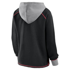 Atlanta Falcons Logo Athletic Women's Boom Fleece Pullover V-Neck Hoodie - Black - NFL