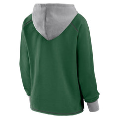 New York Jets Logo Athletic Women's Boom Fleece Pullover V-Neck Hoodie - Green - NFL