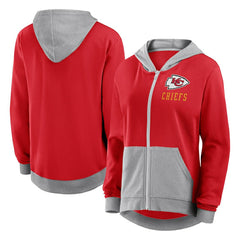 Kansas City Chiefs Logo Athletic Women's Hit It French Terry Full-Zip Hoodie - Red - NFL