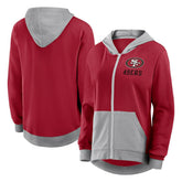 San Francisco 49ers Logo Athletic Women's Hit It French Terry Full-Zip Hoodie - Scarlet - NFL