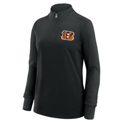 Cincinnati Bengals Logo Athletic Women's Velocity Quarter-Zip Jacket - Black - NFL