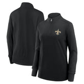 New Orleans Saints Logo Athletic Women's Velocity Quarter-Zip Jacket - Black - NFL