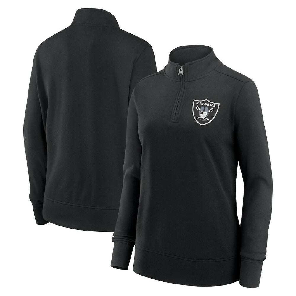 Las Vegas Raiders Logo Athletic Women's Velocity Quarter-Zip Jacket - Black - NFL