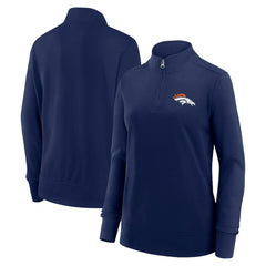 Denver Broncos Logo Athletic Women's Velocity Quarter-Zip Jacket - Navy - NFL