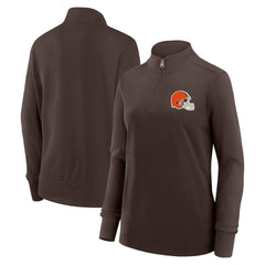 Cleveland Browns Logo Athletic Women's Velocity Quarter-Zip Jacket - Brown - NFL
