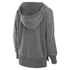 New Orleans Saints Women's Initiative Snow Wash French Terry V-Neck Pullover Hoodie - Heather Charcoal - Fanatics