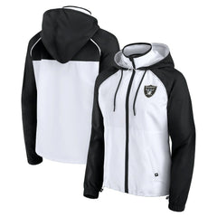 Las Vegas Raiders Women's Full-Zip Anorak Hoodie Jacket - White - Fanatics