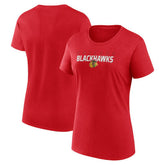 Chicago Blackhawks Logo Athletic Women's Launch Scoop Neck T-Shirt - Red | NHL near me