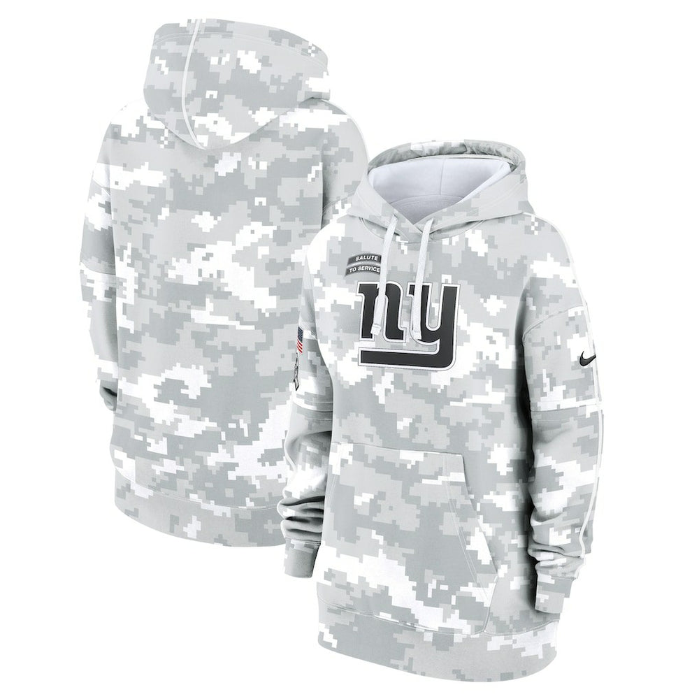 New York Giants Women's 2024 Salute To Service Club Fleece Oversized Pullover Hoodie - Arctic Camo - Nike