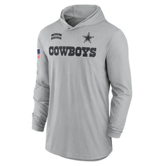 Dallas Cowboys 2024 Salute to Service Lightweight Dri-FIT Long Sleeve Hoodie T-Shirt - Gray - Nike