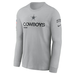 Dallas Cowboys 2024 Salute To Service Long Sleeve T-Shirt - Gray - Nike
