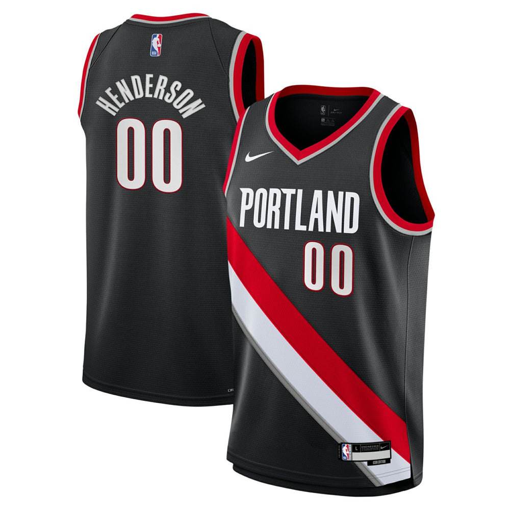 Nike Scoot Henderson Portland Trail Blazers Youth Swingman Jersey Icon Edition Black