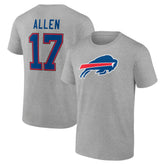 Josh Allen Buffalo Bills Icon Player Name & Number T-Shirt - Gray - NFL