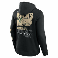 Fanatics Milwaukee Bucks Game Time Crossover Pullover Hoodie Black