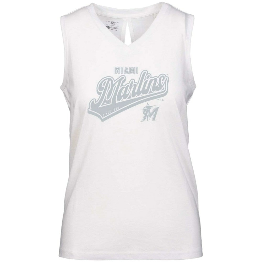 Miami Marlins Levelwear Women's Paisley Sweep V-Neck Tank Top Sale