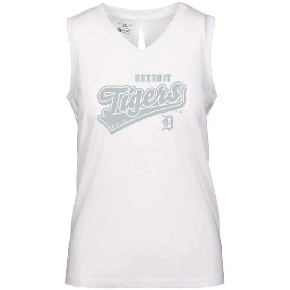 Detroit Tigers Levelwear Women's Paisley Sweep V-Neck Tank Top Outlet