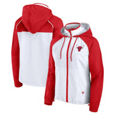 Fanatics Chicago Bulls Women's Anorak Raglan Full-Zip Hoodie Jacket White/Red