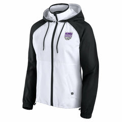 Fanatics Sacramento Kings Women's Anorak Raglan Full-Zip Hoodie Jacket White/Black