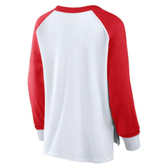 Fanatics Chicago Bulls Women's Open Lane Waffle Long Sleeve V-Neck T-Shirt White
