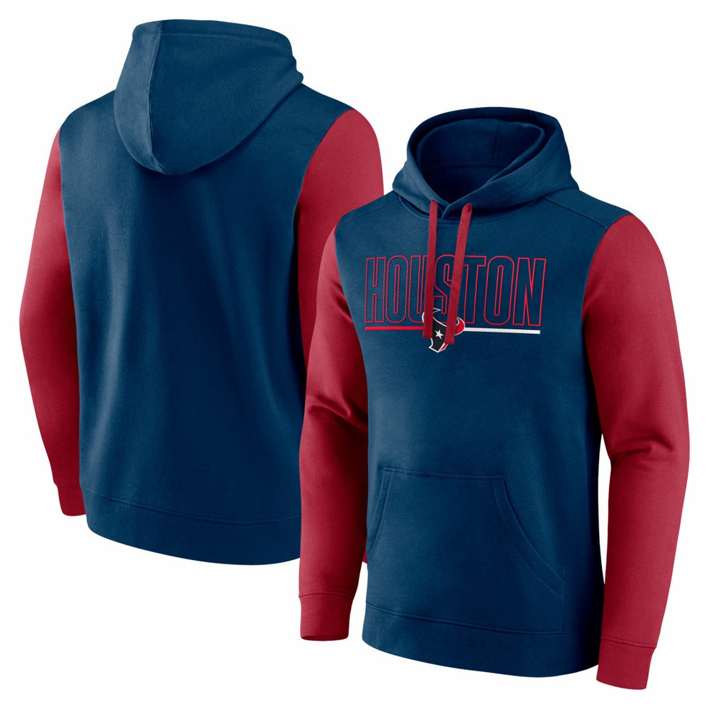 Houston Texans Outline Pullover Hoodie - Navy/Red - Fanatics