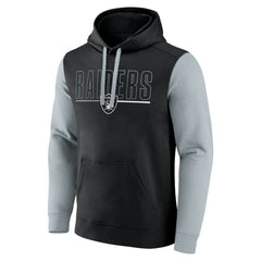 Las Vegas Raiders Outline Pullover Hoodie - Black/Silver - Fanatics