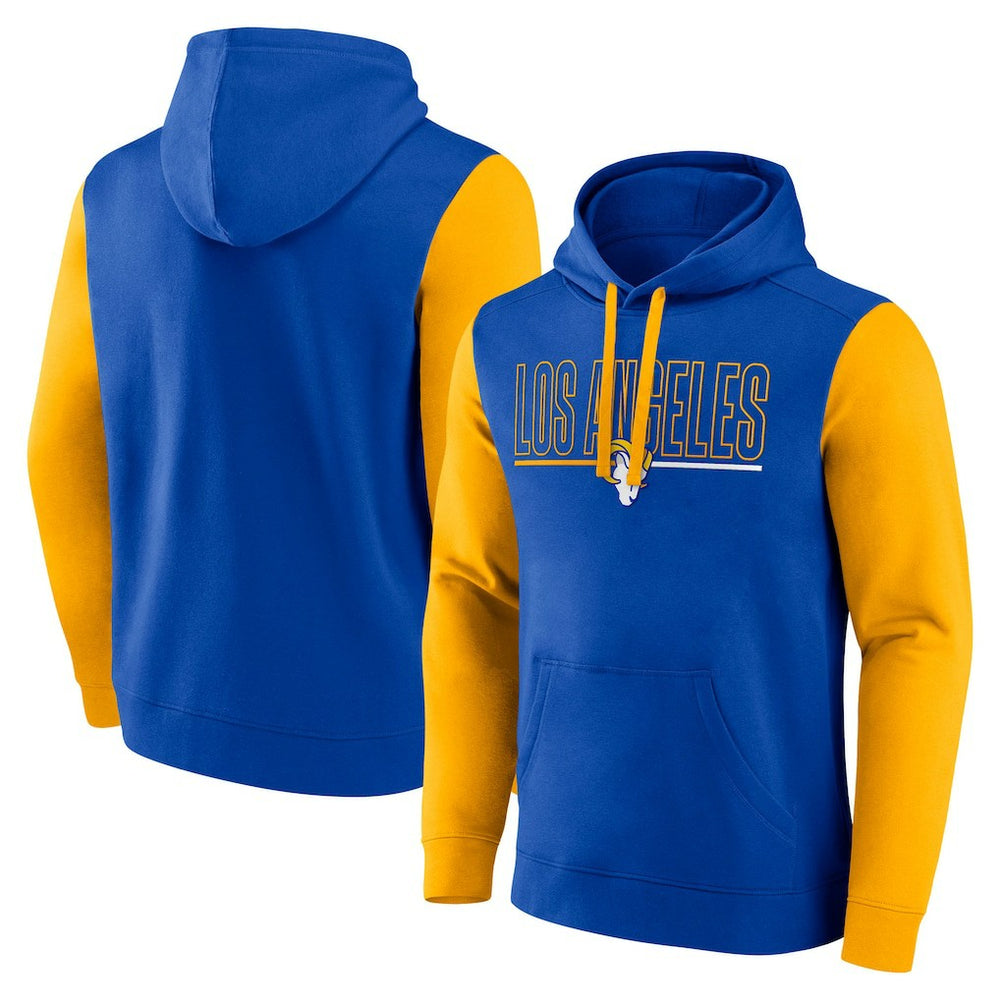 Los Angeles Rams Outline Pullover Hoodie - Royal/Gold - Fanatics