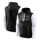 Brooklyn Nets Logo Athletic Outline Colorblock Pullover Hoodie Black
