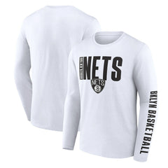 Brooklyn Nets Logo Athletic Vision Long Sleeve T-Shirt White