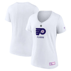 Philadelphia Flyers Fanatics Women's 2024 Hockey Fights Cancer V-Neck T-Shirt - White | Fanatics near me