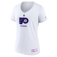 Philadelphia Flyers Fanatics Women's 2024 Hockey Fights Cancer V-Neck T-Shirt - White | Fanatics near me