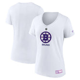 Boston Bruins Fanatics Women's 2024 Hockey Fights Cancer V-Neck T-Shirt - White | Fanatics online