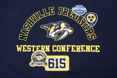 Nashville Predators Pro Standard Women's Area Code Cropped Pullover Sweatshirt - Navy | NHL Lifestyle