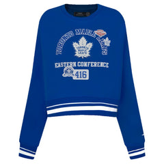 Toronto Maple Leafs Pro Standard Women's Area Code Cropped Pullover Sweatshirt - Blue | NHL online