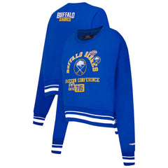 Buffalo Sabres Pro Standard Women's Area Code Cropped Pullover Sweatshirt - Royal | NHL on sale
