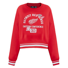 Detroit Red Wings Pro Standard Women's Area Code Cropped Pullover Sweatshirt - Red | NHL on sale
