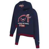Washington Capitals Pro Standard Women's Area Code Cropped Pullover Sweatshirt - Navy | NHL on sale