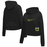 Chicago Blackhawks Pro Standard Women's Jewels Cropped Pullover Hoodie - Black | NHL Clearance