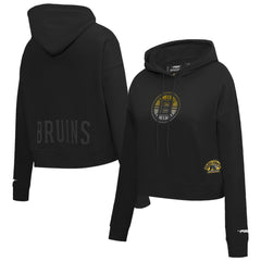 Boston Bruins Pro Standard Women's Jewels Cropped Pullover Hoodie - Black | NHL near me