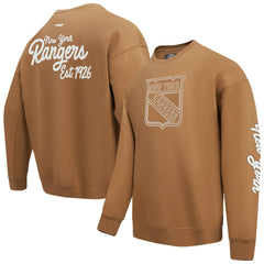 New York Rangers Pro Standard Paint the City Pullover Sweatshirt - Brown | NHL discount