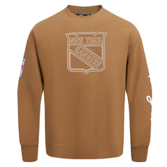 New York Rangers Pro Standard Paint the City Pullover Sweatshirt - Brown | NHL discount