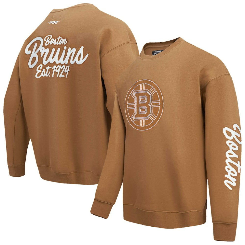 Boston Bruins Pro Standard Paint the City Pullover Sweatshirt - Brown | NHL discount