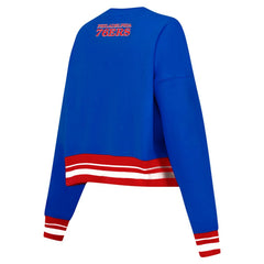 Philadelphia 76ers Pro Standard Women's Area Code Cropped Pullover Sweatshirt Royal