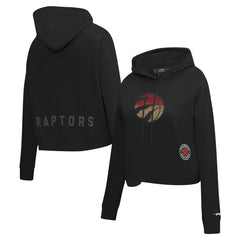 Toronto Raptors Pro Standard Women's Jewels Cropped Pullover Hoodie Black