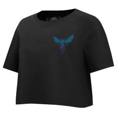 Charlotte Hornets Pro Standard Women's Jewels Boxy Cropped T-Shirt Black