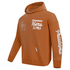Philadelphia 76ers Pro Standard Paint the City Drop Shoulder Pullover Hoodie Brown