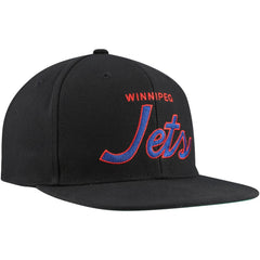 Winnipeg Jets Mitchell & Ness Core Team Script 2.0 Snapback Hat - Black | NHL on sale