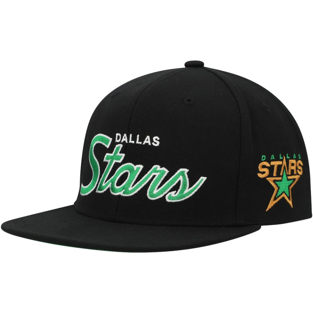 Dallas Stars Mitchell & Ness Core Team Script 2.0 Snapback Hat - Black | NHL online
