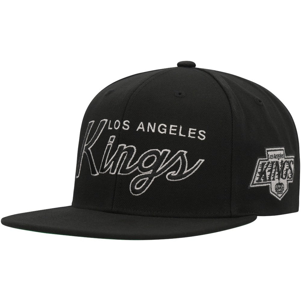 Los Angeles Kings Mitchell & Ness Core Team Script 2.0 Snapback Hat - Black | NHL on sale