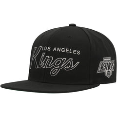 Los Angeles Kings Mitchell & Ness Core Team Script 2.0 Snapback Hat - Black | NHL on sale