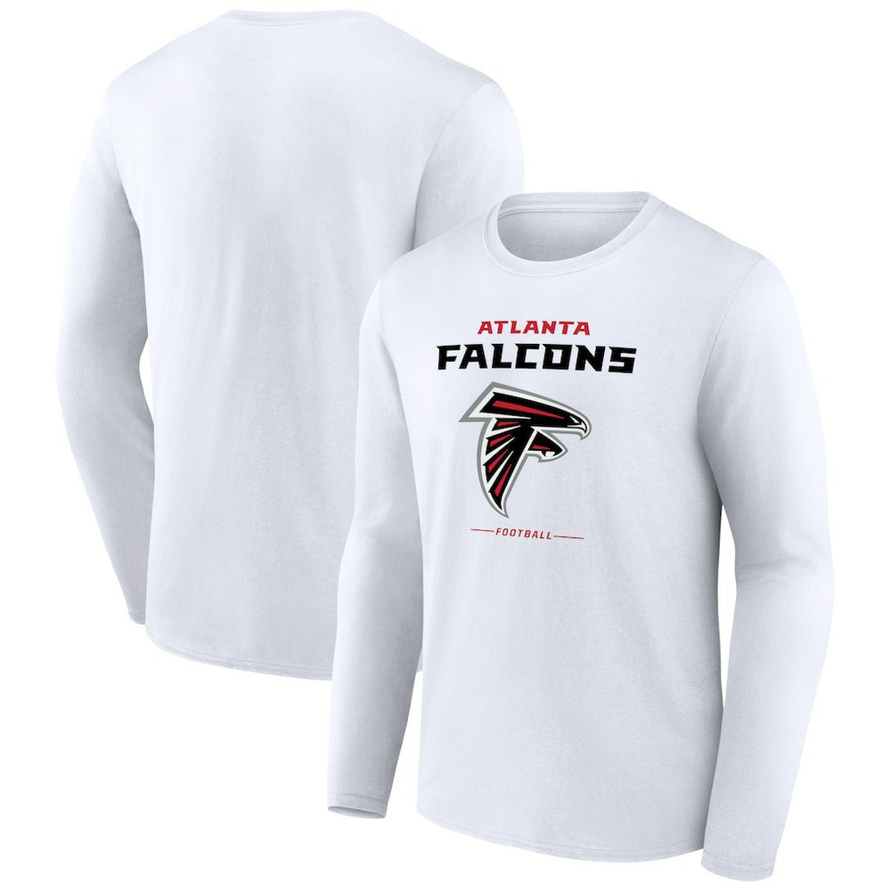 Atlanta Falcons Team Lockup Long Sleeve T-Shirt - White - NFL